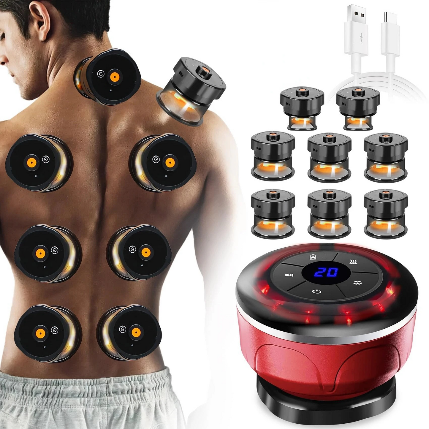 AURASYNC Pro-Series 8-Cup Massager